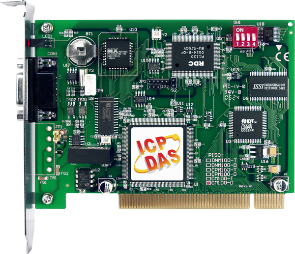 ICP DAS Плата PISO-CM100U-D CR Intelligent CAN interface with one Isolated Protection CAN Communication Port and 9-Pin D-