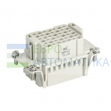 290203042 - Розетка (гнездовая вставка); 42 контакта + заземление; 10А; 250V; 4kV; Под обжимные контакты 0.14..2.5 мм²; Прямой ввод; ПК; Типоразмер 10B; Серия DD