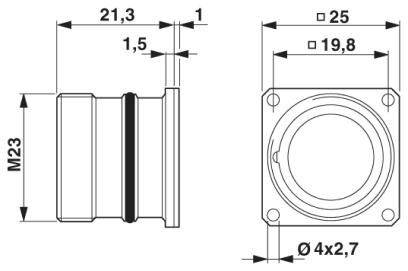 Phoenix contact 1601733 RC-17P2N122000 Аппаратн. соединитель, передняя стенка