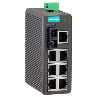 MOXA Коммутатор EDS-208-M-SC Ethernet switch 7 10/100BaseTx ports,1 MM 100Fx port