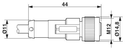 Phoenix contact 1526541 SAC-4P- 5,0-100/M12FS BK Кабель для датчика / исполнительного элемента