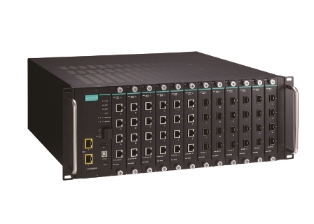 MOXA Шасси коммутатора ICS-G7850A-2XG-HV-HV Layer 3 Full Gigabit managed Ethernet switch with 12 slots for 4-port 10/100/1000BaseT(X) module or 4-port 100/1000BaseSFP slot module and 2 10GbE SPF+ slots, 2 isolated power supplies (85 to 264 VAC), t: -10/60