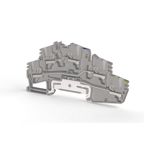 KLEMSAN 307699 Клеммник двух ярусныйпружинный быстрозажимной (Push in), 2,5 мм.кв.; PYK 2.5_M2F (Серый)