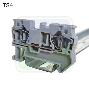 Провенто TS4 Клемма пружинная проходная 2 контакта 4 мм2, серая