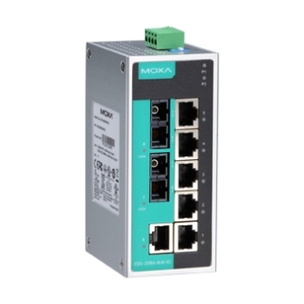 MOXA Коммутатор EDS-208A-SS-SC-T 8 port switch, 6 x 10/100 TX, 2 x 100 FX (singlemode), dual power, t:-40/+75