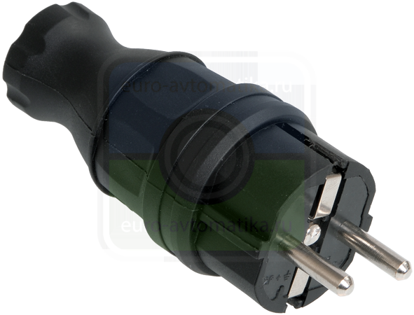 ОМЕГА Вилка прямая каучук 16А 2Р+E IР44 (PKR01-016-2-K02)