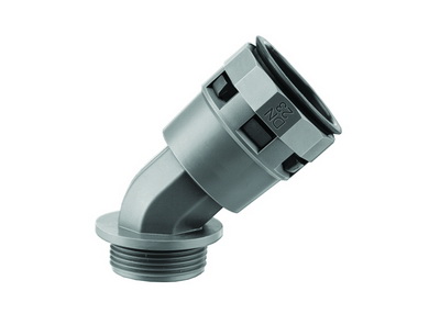 DKC PAL12M16N Муфта 45 грд. труба-коробка DN 12 мм, М16х1,5, полиамид, цвет черный