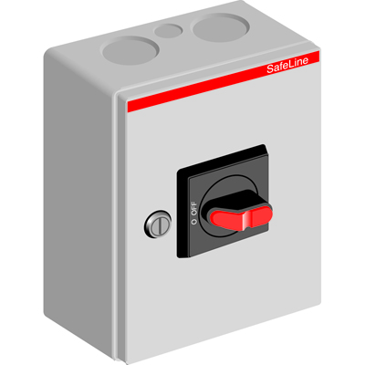 ABB 1SCA022567R9850 Рубильник в боксе OTR32B3M до 32A 3-полюсный, перфорация 4х25.5+ 2x16.5