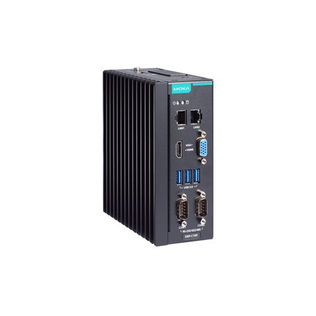 MOXA Компьютер DRP-C100-C1-T DIN-rail type, Celeron 6305E, 8GB DDR4, COMx2, LANx2, USB 3.0x3, VGA+HDMI, 12/24 VDC
