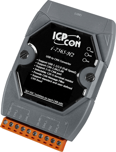 ICP DAS Преобразователь I-7565-H2-G CR High Speed Intelligent USB to 2-port CAN bus converter