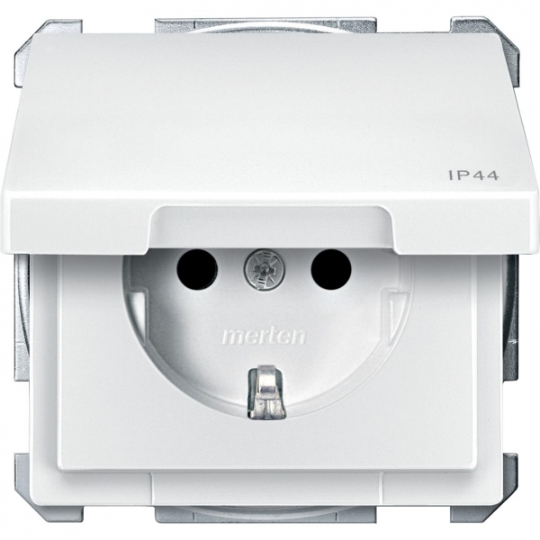 Schneider Electric MTN2414-4019 MERTEN Aquadesign МЕХ-М РОЗЕТКИ с крышкой, ПОЛ.БЕЛЫЙ