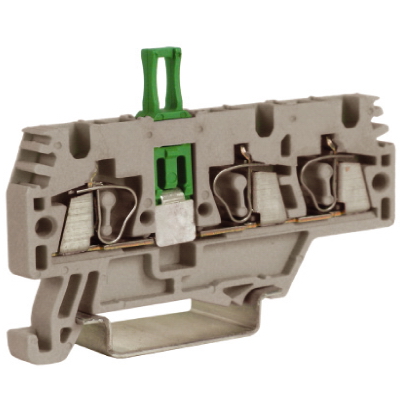 DKC ZHMS20GR HMM.2/1+2/SGR, проходной зажим, 1 ввод/2 вывода, серый 2,5 кв.мм, с размыкателем