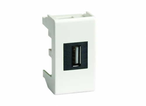 DKC 42018 USB 2.0 розетка, Viva, белая, 1 мод.