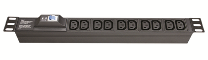 DKC R519IEC8CBC14 Блок распределения питания ДКС (PDU) 19" горизонтальный 1U 10A с автоматом 1P, Вых:8 х C13, Вх:C14 х