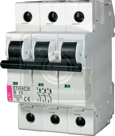 Выключатель автоматический ETIMAT 10 3p D 1А (10 kA) (арт.2155704)