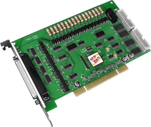 ICP DAS Плата PISO-730U-5V CR Universal PCI Bus, 32-channel isolated digital I/O (Input Logic High: 5~12 V) & 32-channel TTL digital I/O board. (current sinki