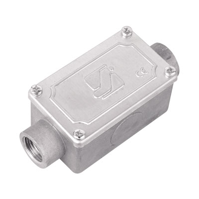 DKC 6030-25 Коробка протяжная алюминиевая, 2 ввода 180°, М25х1,5 ,IP55, 118х51х42мм