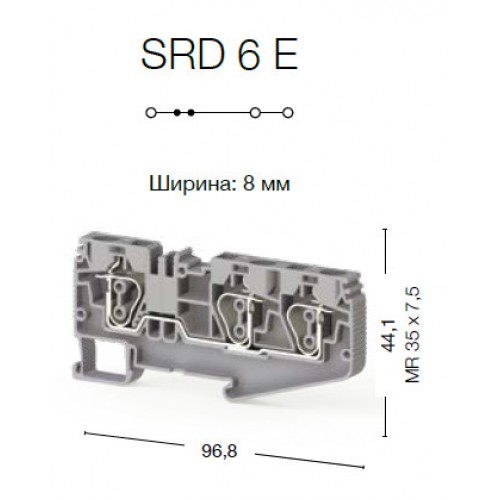 KLEMSAN 312205 Пружинная клемма серии SRD 6E (Черный)
