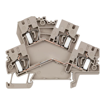 Weidmuller 8709760000 ZDK 4-2 EL Исполнение: Проходная клемма, Двухуровневая клемма, Пружинное соединение, 4 мм.кв, 800 V, 32 A, Темно-бежевый