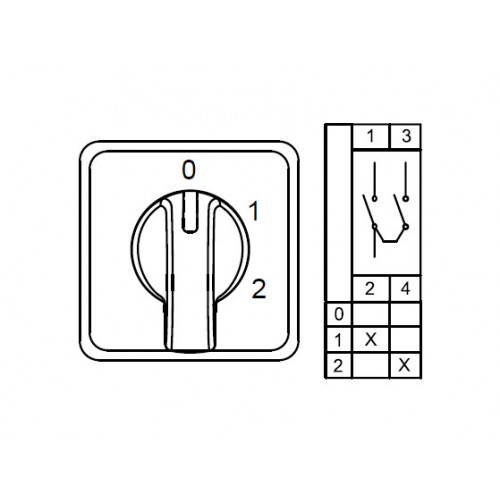 KLEMSAN 800158 CS080107L; Трехпозиционные Переключатели  (1-0-2); 0-1-2 80 A 60° (MOQ 1000)