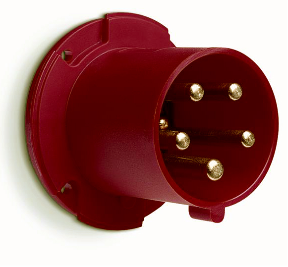 ABB 2CMA167234R1000 Вилка панельная с прямым фланцем 463BU6 63A, 3P+N+E, IP44, 6ч