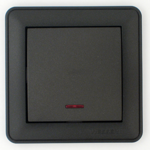 Schneider Electric VS116-153-6-86 W59 1-клавишный ВЫКЛЮЧАТЕЛЬ с подсветкой, 16АХ, механизм, ЧЕРНЫЙ БАРХАТ