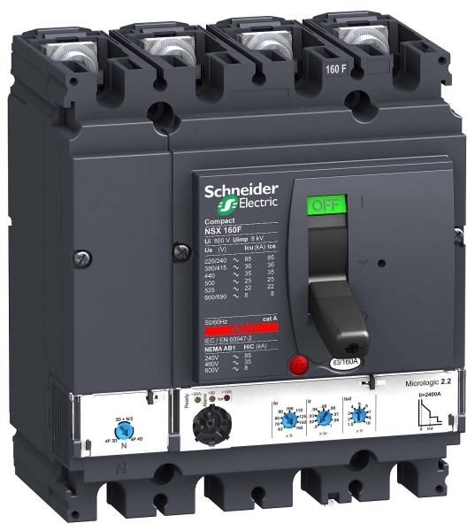 Schneider Electric 4П4Т АВТ. ВЫКЛ. MICROLOGIC 2.2 160A NSX160F (арт.LV430780)