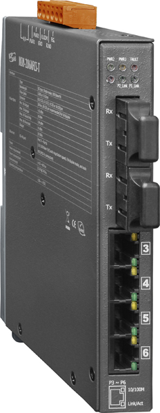ICP DAS Коммутатор NSM-206AFCS-T CR Single-mode 30 km, SC Connector, 4-port 10/100 Mbps with 2 Fiber ports Switch; metal case (