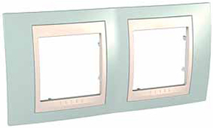 Schneider Electric MGU6.004.570 UNICA ХАМЕЛЕОН РАМКА 2-постовая, горизонтальная, БЕЖЕВЫЙ/ МОРСКАЯ ВОЛНА