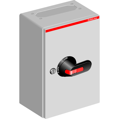 ABB 1SCA022571R9310 Рубильник в металическом боксе OTL36T3B до 38А 3х-полюсный, 1НО доп. контакт, резьба 2хМ32+М16