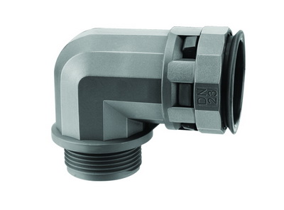 DKC PAN12M20N Муфта 90 грд. труба-коробка DN 12 мм, М20х1,5, полиамид, цвет черный