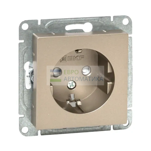 EKF UP1-SOC-111 Механизм розетки, 16А, с заземлением, со шторками, шампань Эпика EKF