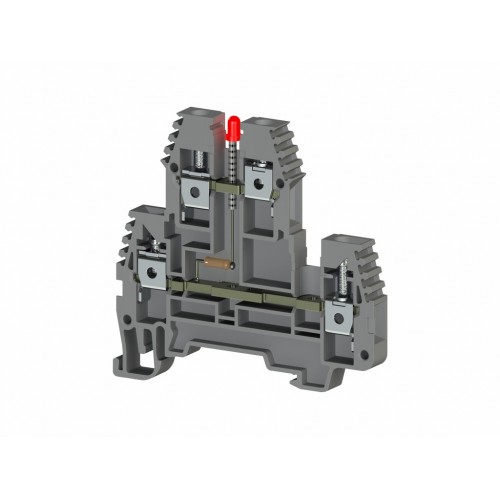 KLEMSAN 319329 Клеммник 2-х ярусный, 4 мм.кв., с индикацией 24 VDC, (серый); PIK4 NLD 24VDC