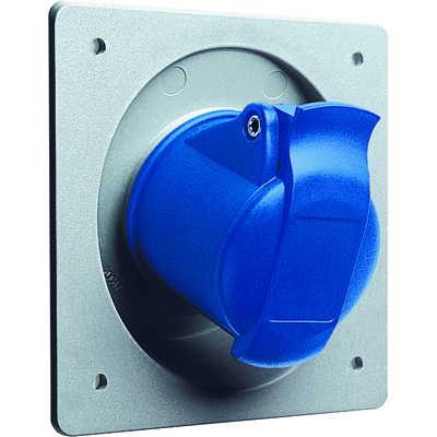 ABB 2CMA193218R1000 Розетка панельная с угловым унифицированным фланцем 216RAU6, 16A, 2P+E, IP44, 6ч