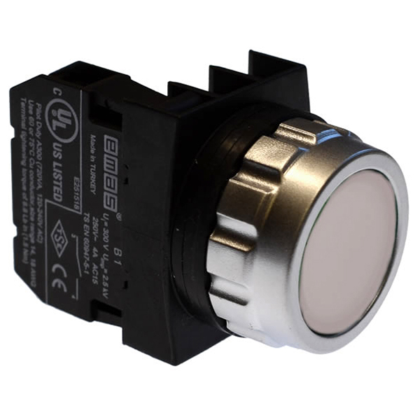 Кнопка нажимная серии H, установочный 30 мм.