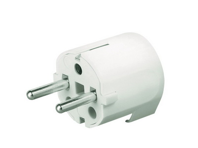 DKC DIS13083 Вилка кабельная, бытовая с боковым вводом кабеля. Белая. IP20 16А 2P+E 230В