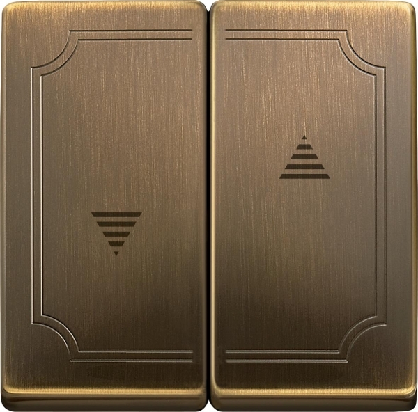 Schneider Electric MTN411543 MERTEN КЛАВИША Х2 для жалюзи и кноп., АНТИЧНАЯ ЛАТУНЬ, QF SD
