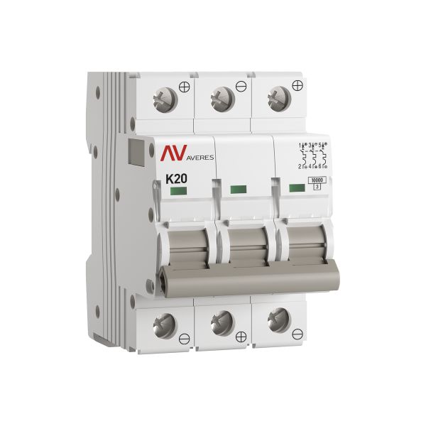 EKF mcb10-DC-3-20K-av Выключатель автоматический AV-10 DC 3P 20A (K) 10kA EKF AVERES