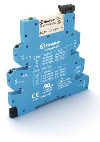 FINDER Интерфейсный модуль, электромеханическое реле, серия MasterBASIC; 1CO 6A; питание 125В AC/DC; категория защиты IP20; безвинтовые клеммы "Push-in"(арт.390101250060)