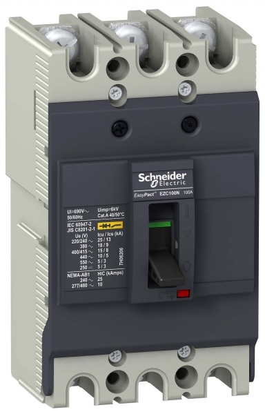 Schneider Electric EZC100N3063 3П3Т АВТ. ВЫКЛ. EZC100 18 кА/380В 63 A