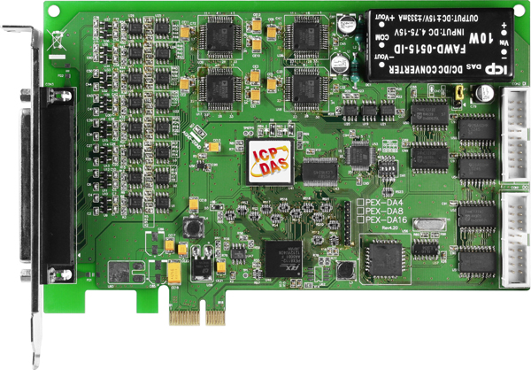 ICP DAS Плата PEX-DA4 CR PCI Express, 4-channel D/A board (RoHS)Includes one CA-4002 D-Sub connector