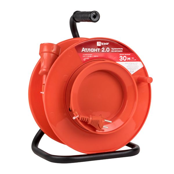 EKF UKA02-06-275-1-30 Удлинитель на катушке "Атлант 2.0" 1 гнездо 30м без заземления ПВС 2*0,75 6А/1,3кВт PROxima