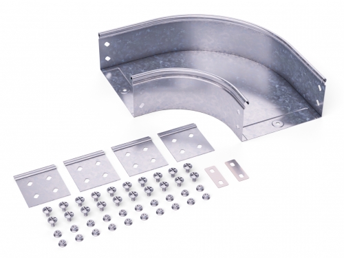 DKC 36041KZL Угол CPO 90 горизонтальный 90° 100х100 в комплекте с крепежнымиэлементами и соединительными пластина