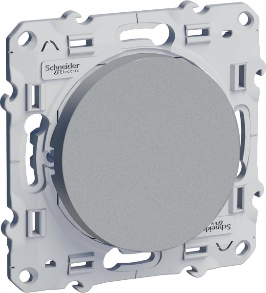 Schneider Electric S53R203 ODACE ПЕРЕКЛЮЧАТЕЛЬ 1-клавишный, с подсветкой, 10 АХ, 250 В, сх. 6, АЛЮМИНИЙ