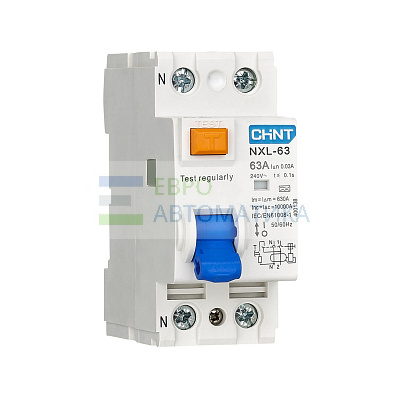CHINT 399936 ВДТ (УЗО) NXL-63 2P 32А 10мА 6кА тип A AX (R)
