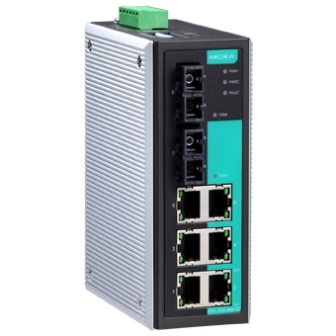 MOXA Коммутатор EDS-308-SS-SC-80 Ethernet Server 6 10/100BaseTx ports,2 single mode(15Km) 100Fx port, 80km