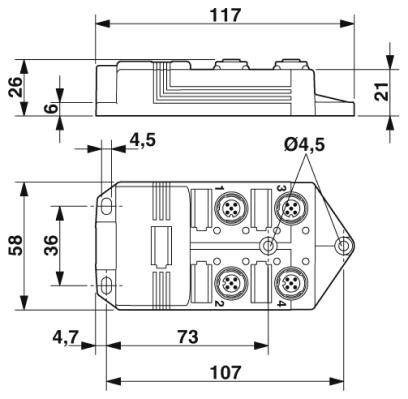 Phoenix contact 1517107 SACB-4/ 8-L- 5,0PUR SCO Коробка датчика и исполнительного элемента