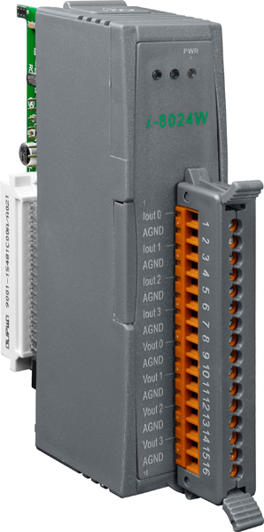 ICP DAS Модуль I-8024W-G CR 4-channel 14-bit analog output module (Gray Cover)
