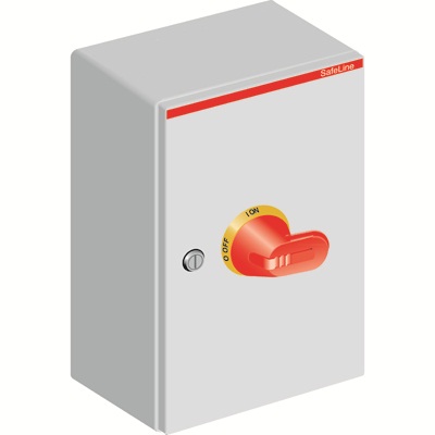 ABB 1SCA022563R0330 Рубильник в боксе OTL125BA3U до 125А(АС23А) 3х-полюсный, желто-красная ручка, нет фланца