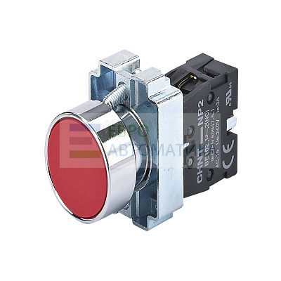 CHINT 573890 Кнопка управления NP2-BA42 без подсветки красная 1НЗ IP40 (R)(CHINT)